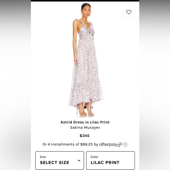 Sabina Musayev Lilac Floral Dress size small - Picture 1 of 4